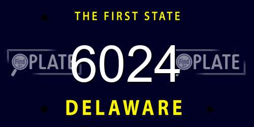 6024 Delaware License Plate