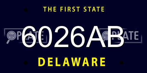 6026AB Delaware License Plate