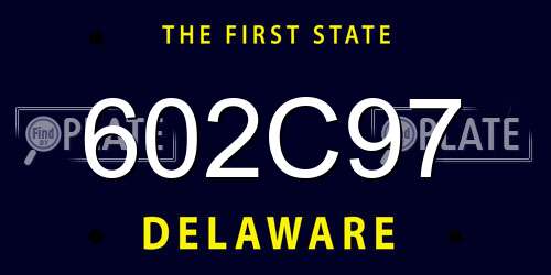 602C97 Delaware License Plate
