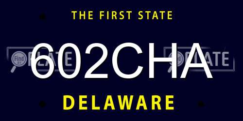 602CHA Delaware License Plate