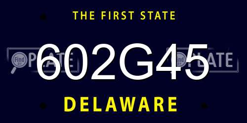 602G45 Delaware License Plate