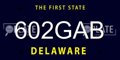 602GAB Delaware License Plate