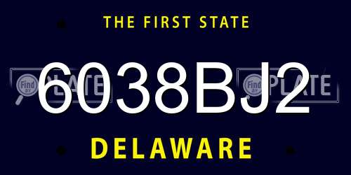 6038BJ2 Delaware License Plate