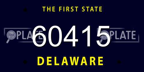 60415 Delaware License Plate