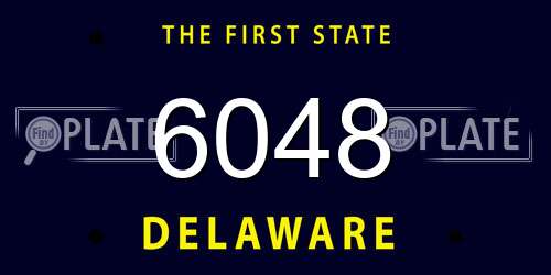 6048 Delaware License Plate