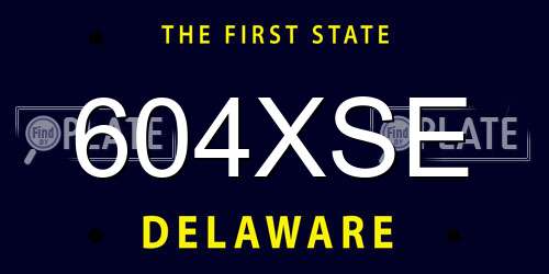 604XSE Delaware License Plate
