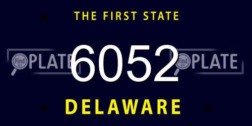 6052 Delaware License Plate