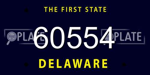 60554 Delaware License Plate