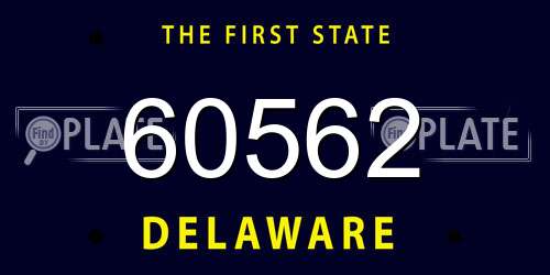 60562 Delaware License Plate