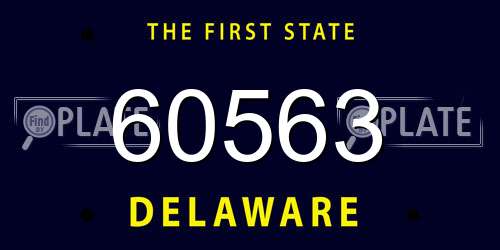 60563 Delaware License Plate