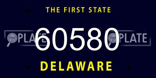 60580 Delaware License Plate