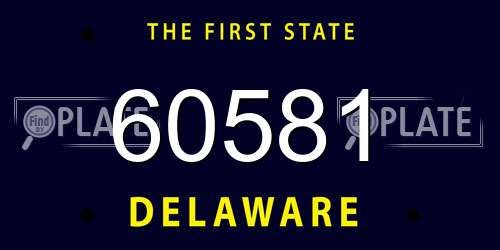 60581 Delaware License Plate