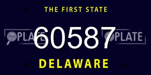 60587 Delaware License Plate