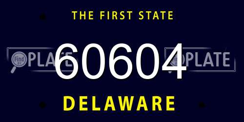 60604 Delaware License Plate