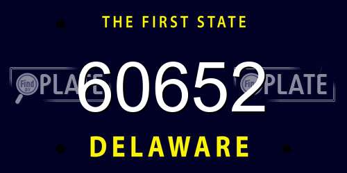 60652 Delaware License Plate