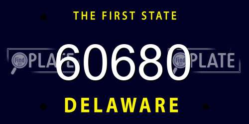 60680 Delaware License Plate