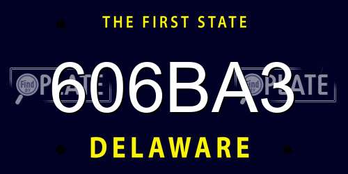 606BA3 Delaware License Plate