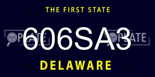 606SA3 Delaware License Plate