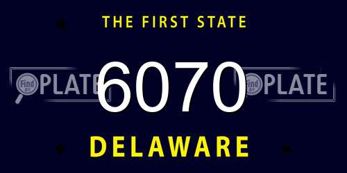 6070 Delaware License Plate