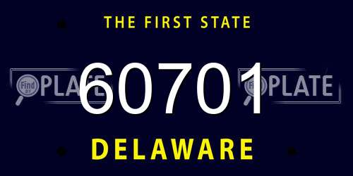 60701 Delaware License Plate