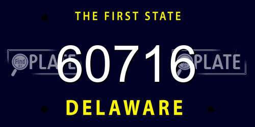 60716 Delaware License Plate