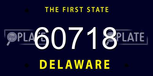 60718 Delaware License Plate