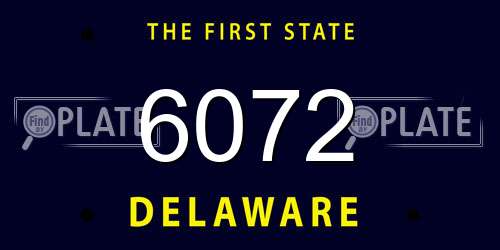6072 Delaware License Plate