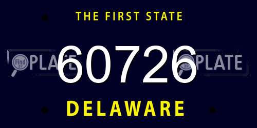 60726 Delaware License Plate