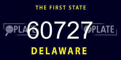 60727 Delaware License Plate