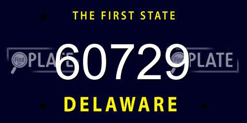 60729 Delaware License Plate