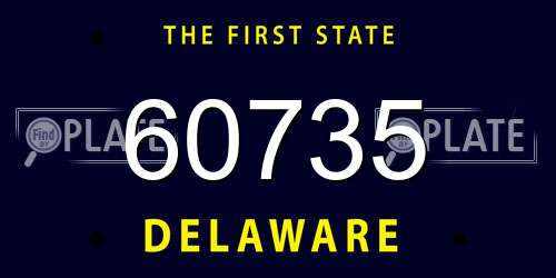 60735 Delaware License Plate