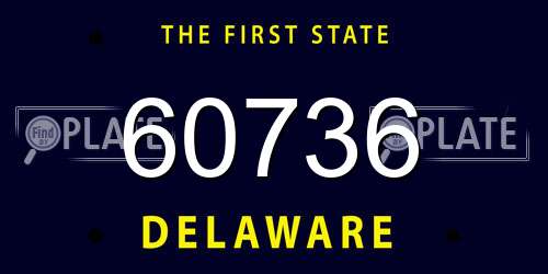 60736 Delaware License Plate