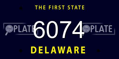 6074 Delaware License Plate