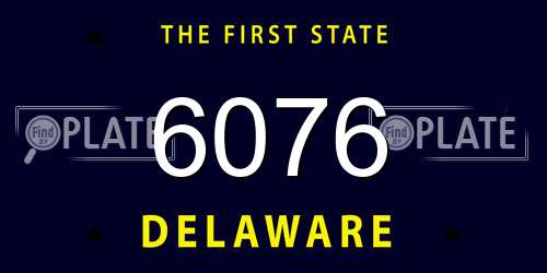 6076 Delaware License Plate