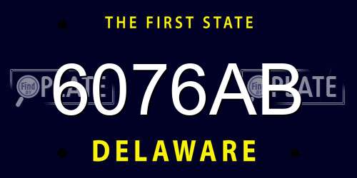 6076AB Delaware License Plate