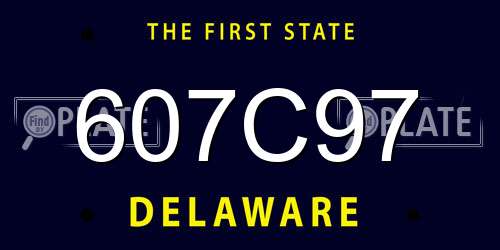 607C97 Delaware License Plate