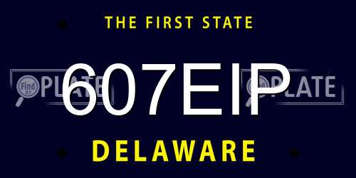 607EIP Delaware License Plate