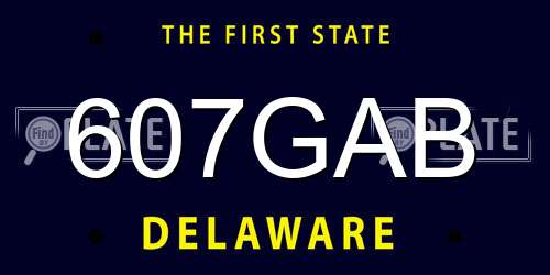 607GAB Delaware License Plate