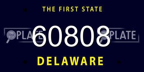 60808 Delaware License Plate