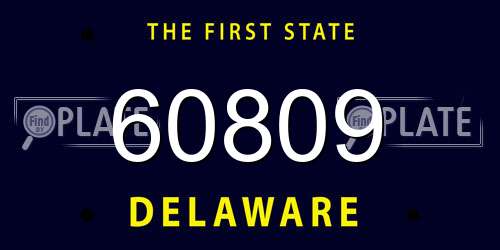 60809 Delaware License Plate
