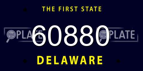 60880 Delaware License Plate
