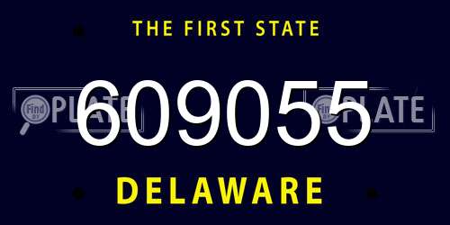 609055 Delaware License Plate