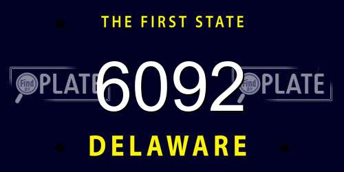6092 Delaware License Plate