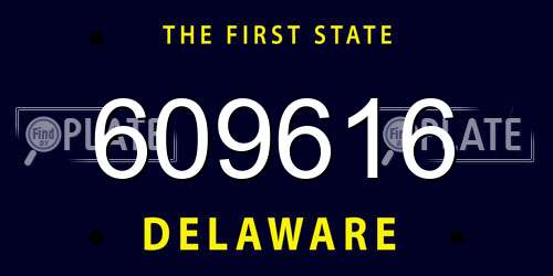 609616 Delaware License Plate