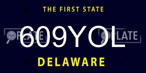609YOL Delaware License Plate