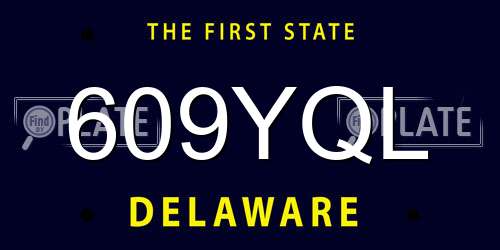 609YQL Delaware License Plate