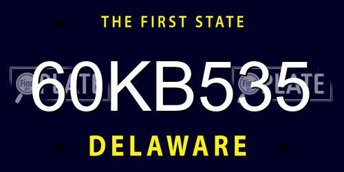 60KB535 Delaware License Plate