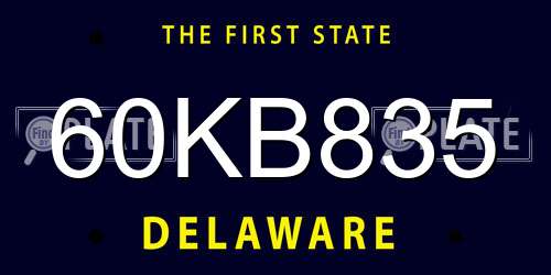 60KB835 Delaware License Plate