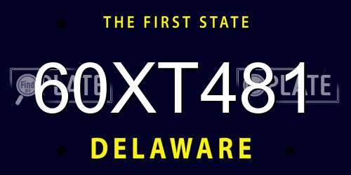 60XT481 Delaware License Plate