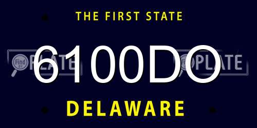 6100DO Delaware License Plate